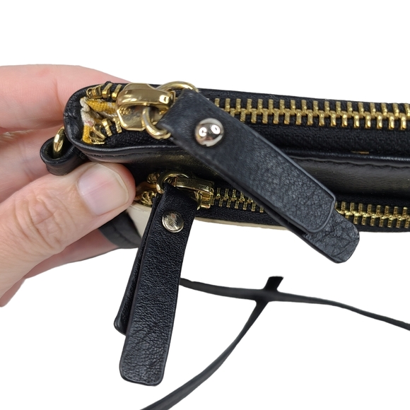 Emma Fox black & white color block small pebbled leather convertible crossbody - Picture 11 of 15